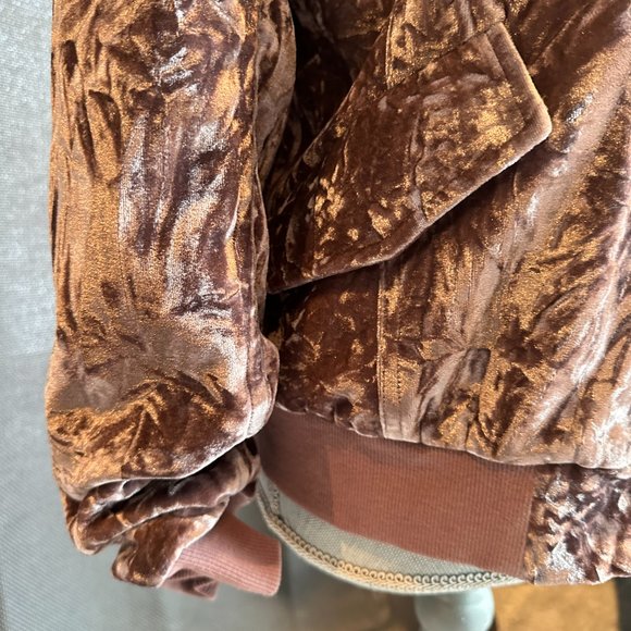 Crushed Velvet Pinkish Purple Bomber Jacket - Picture 7 of 12